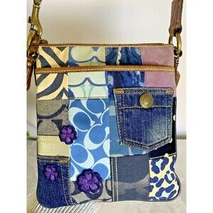Coach Vintage Denim Patchwork Crossbody Bag 10818 Limited Edition Y2K